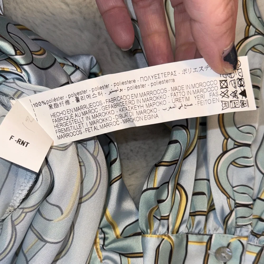 Zara Chain Print Wrap Blouse - Picture 9 of 11